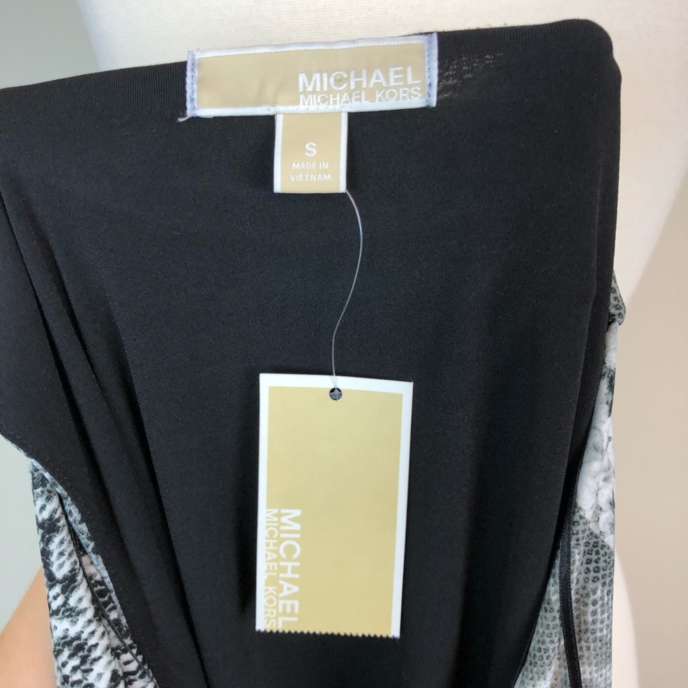 NWT Michael Kors Snakeskin Color Block Dress - Picture 6 of 7